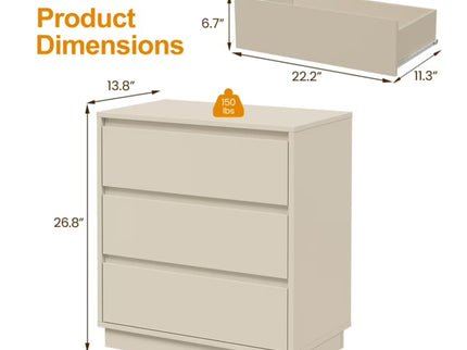 3 Drawer Nightstand, Bedroom Side Table