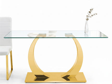 Dining Table For Living Spaces - Gold / Transparent