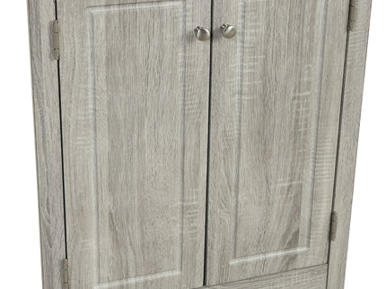 Triangle Bathroom Storage Cabinet With Adjustable Shelves, Freestanding Floor Cabinet - Oak