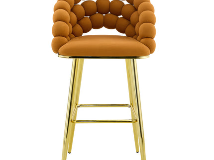 Bubble, Ball Chain Tufted Bar Chairs For Kitchen Island & Home Bar (Set of 2)