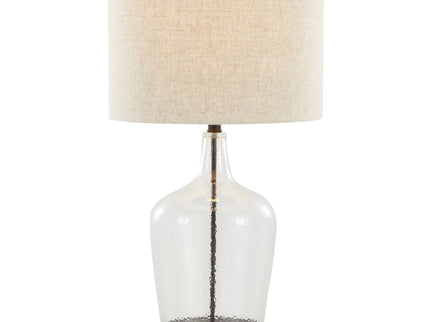 Botella - Contemporary Table Lamp Built In USB Port (Set of 2) - Clear / Oil Bronze / Natural