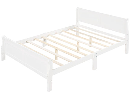 Platform Bed Frame Mattress Foundation Sleigh Bed With Headboard / Footboard / Wood Slat Suppor