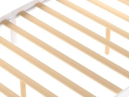 Full Size Platform Bed With Under Bed Drawers - White