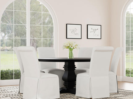 Isela - Upholstered Skirted Side Chair (Set of 2) - White