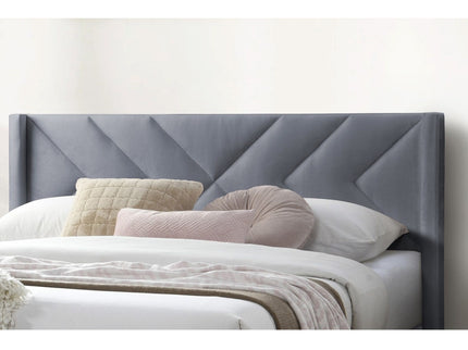 Elegant Bed With Upholstered Headboard, Platform Base