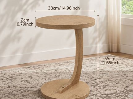C - Shaped End Table With Sturdy Base