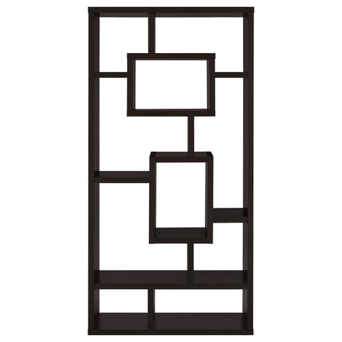 10 Shelf Open Back Bookcase - Brown