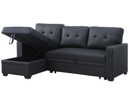 Upholstered Pull Out Sectional Sofa With Chaise