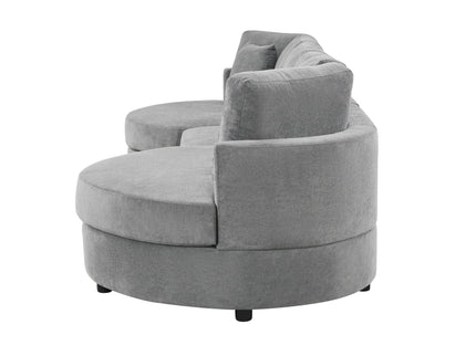 Modern 3 Seater Upholstered Sofa With Curved Design