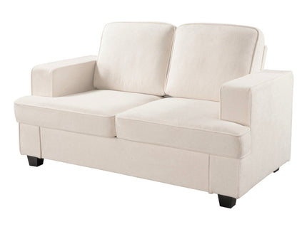 Modern Loveseat, Comfortable 2 Seater Couch With Deep Seating, Loose Back Cushions, Wide Arms