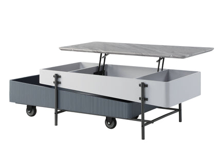 Wilkins - High Gloss Coffee Table With Lift Top - Gray / White