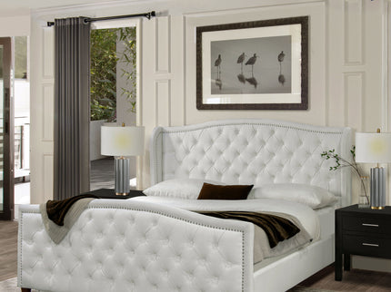 Marcella - Upholstered Shelter Headboard Bed Set
