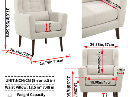 Modern Accent Chair Upholstered Foam Filled Living Room Chairs Comfy Reading Chair Mid-Century Modern Chair With Fabric Lounge Arm Chairs Armchair For Living Room Bedroom