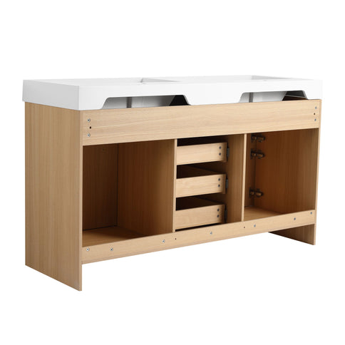 Freestanding Bathroom Vanity With Resin Sink, Soft-Closing Doors And Drawers