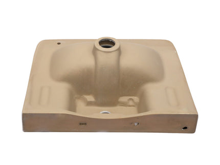 Wall Mounted Rectangular Bathroom Sink With 304 Stainless Steel Towel Bar & Overflow - White