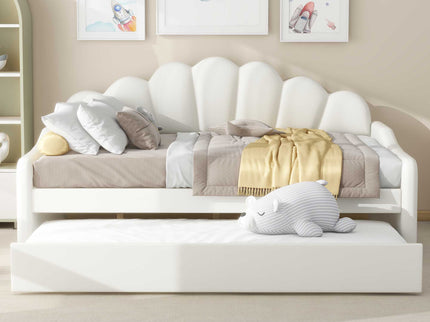 Upholstery Daybed Frame With Shell Shaped Backrest