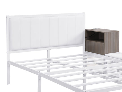 Platform Bed With 2 Tier Storage Shelves, Storage Cabinet