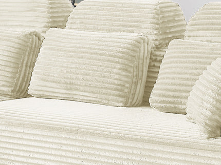 Sectional Sleeper Sofa & Storage Pockets, Modular Couch With Throw Pillows For Living Room