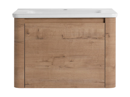 Wall Mounted Bathroom Vanity With Sink, Storage Shelves & Soft Close Door