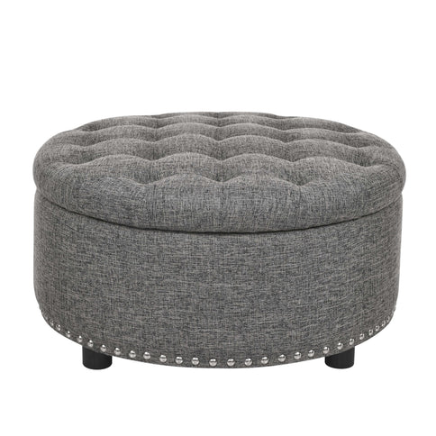 Tufted Storage Ottoman With Upholstery
