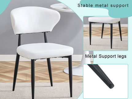Minimalist Ergonomic Dining Chair With Curved Backres (Set of 4)