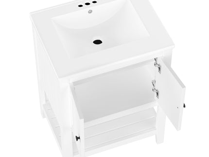 Modern Bathroom Vanity With Sink And Open Shelf