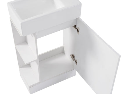 Modern Bathroom Vanity With Sink And 2 Tier Shelf