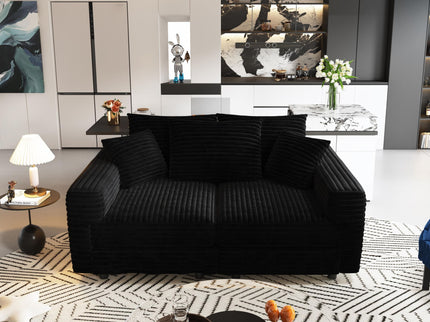 Convertible Deep Seat Sofa With Soft Pillows And Ottomans