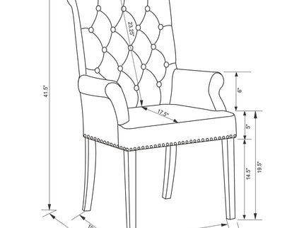 Norwich - Dining Arm Chair With Button Tufting And Rolled Top