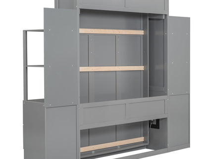 Murphy Wall Bed With LED Lights, Shelves And Drawers