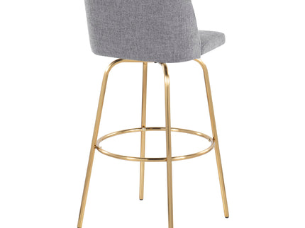 Toriano - Contemporary Fixed Height Barstool With Swivel And Round Footrest (Set of 2)