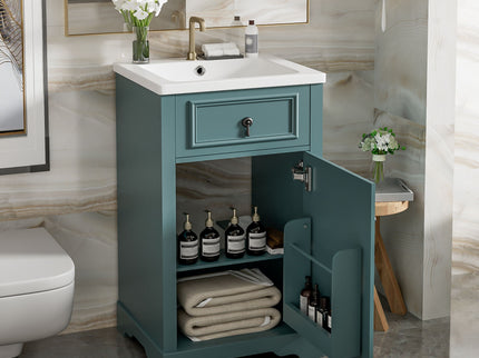 Elegant Bathroom Vanity With Ceramic Sink, Soft Close Door, Adjustable Shelf