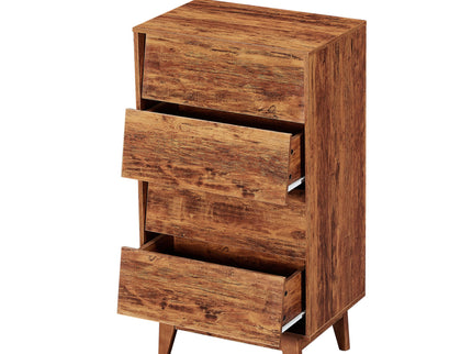 Vintage Style 4 Drawer Double Dresser With Bevel Design - Brown