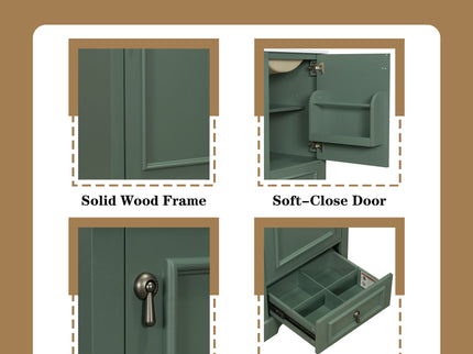 Bathroom Vanity With Sink, Soft Close Door, Adjustable U-Shaped Shelf