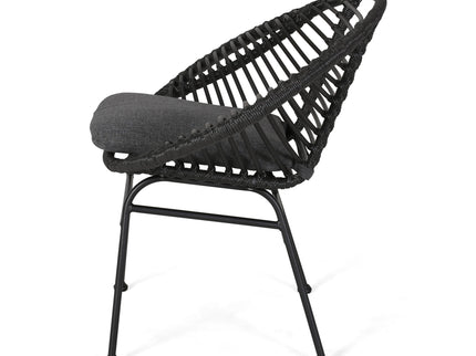 Cordella - Outdoor Woven Wicker Chairs With Cushions, (Set of 2)