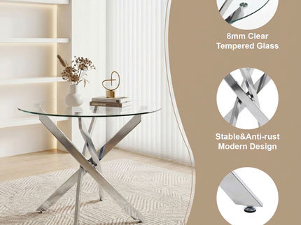 Round Dining, Kitchen Table For Dining Room - Chrome