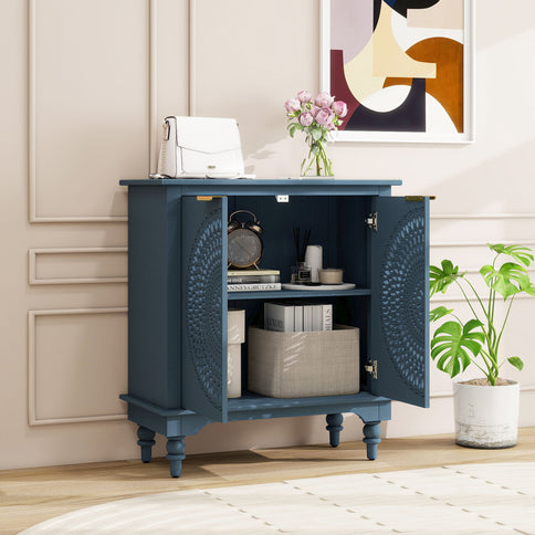 Hollow - Carved 2 Doors Accent Cabinet