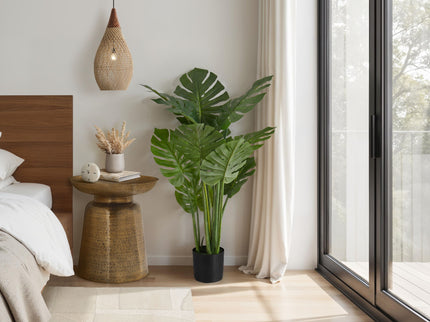 45" Tall, Artificial Plant, Monstera Tree, Indoor, Faux, Fake, Floor, Greenery, Potted, Real Touch, Decorative - Green / Black