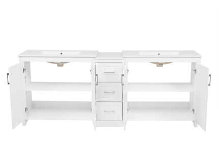 Double Sink Bathroom Vanity With Quartz Countertop