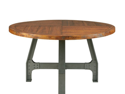 Lancaster - Round Dining / Gathering Table With Adjustable Height - Walnut