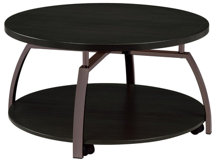 Starrett - 2 Piece Round Coffee Table Set - Charcoal