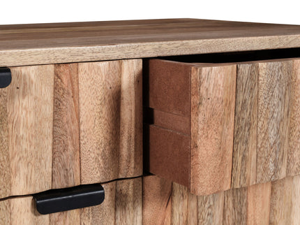 Stylish Style 2 Drawer 2 Door Cabinet, Mango Wood - Natural