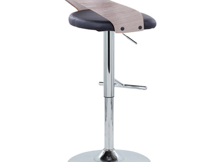 Grotto - Contemporary Adjustable Height Barstool With Swivel With Straight T Footrest (Set of 2)