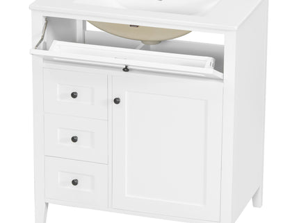 Modern Bathroom Vanity With Sink, 3 Drawers And Adjustable Shelf