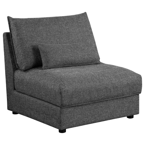 Tomasina - Modular Sofa With Cushions And Padded Arms - Black