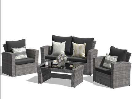 Modern Patio Set With Table And Cushions