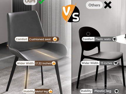 Modern Dining Chair Living Room Metal Leg Dining Chair (Set of 2)