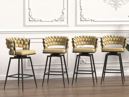 Bar Stool 360 Swivel With Back Footrest
