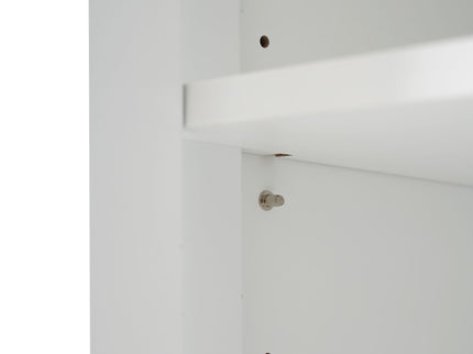 Freestanding Tall Bathroom Cabinet With Adjustable Shelves, Drawers, Soft Close Glass Doors