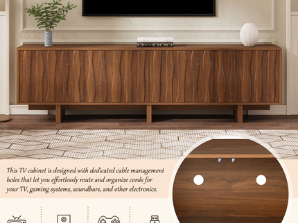 Retro Style TV Stand With Wavy Door